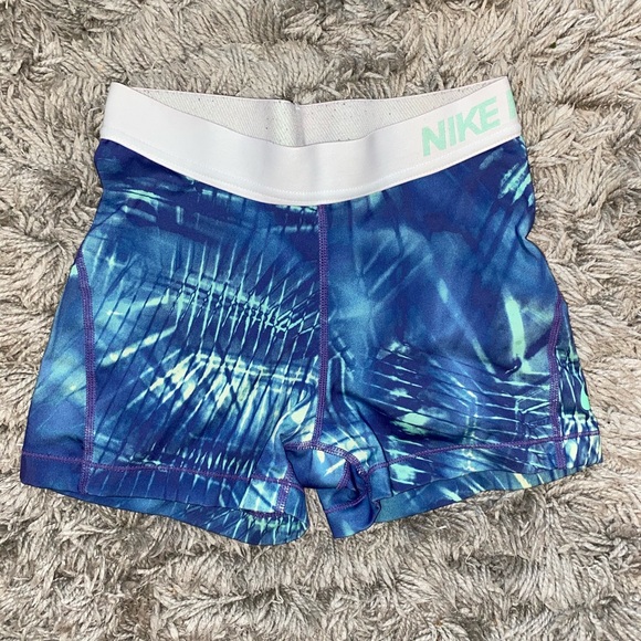 SOLD Blue Mulitcolor Nike Pros - Picture 1 of 4